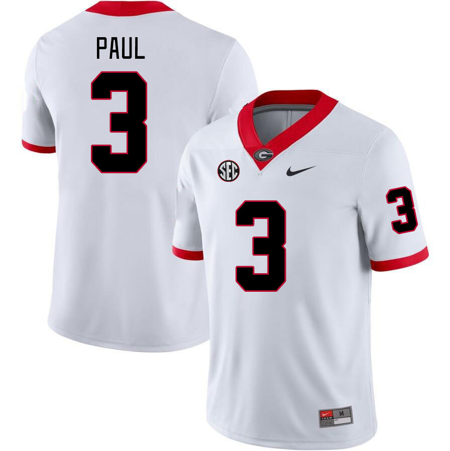 Georgia Bulldogs Men's Andrew Paul #3 White Stitched College UGA Football Jersey 23YK010TK